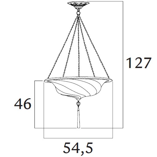 Scudo Saraceno Glass Ceiling/Suspension Dimensions