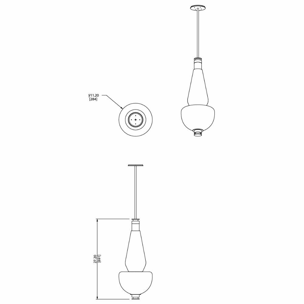 Luna Kaleido Large Pendant Suspension Dimensions
