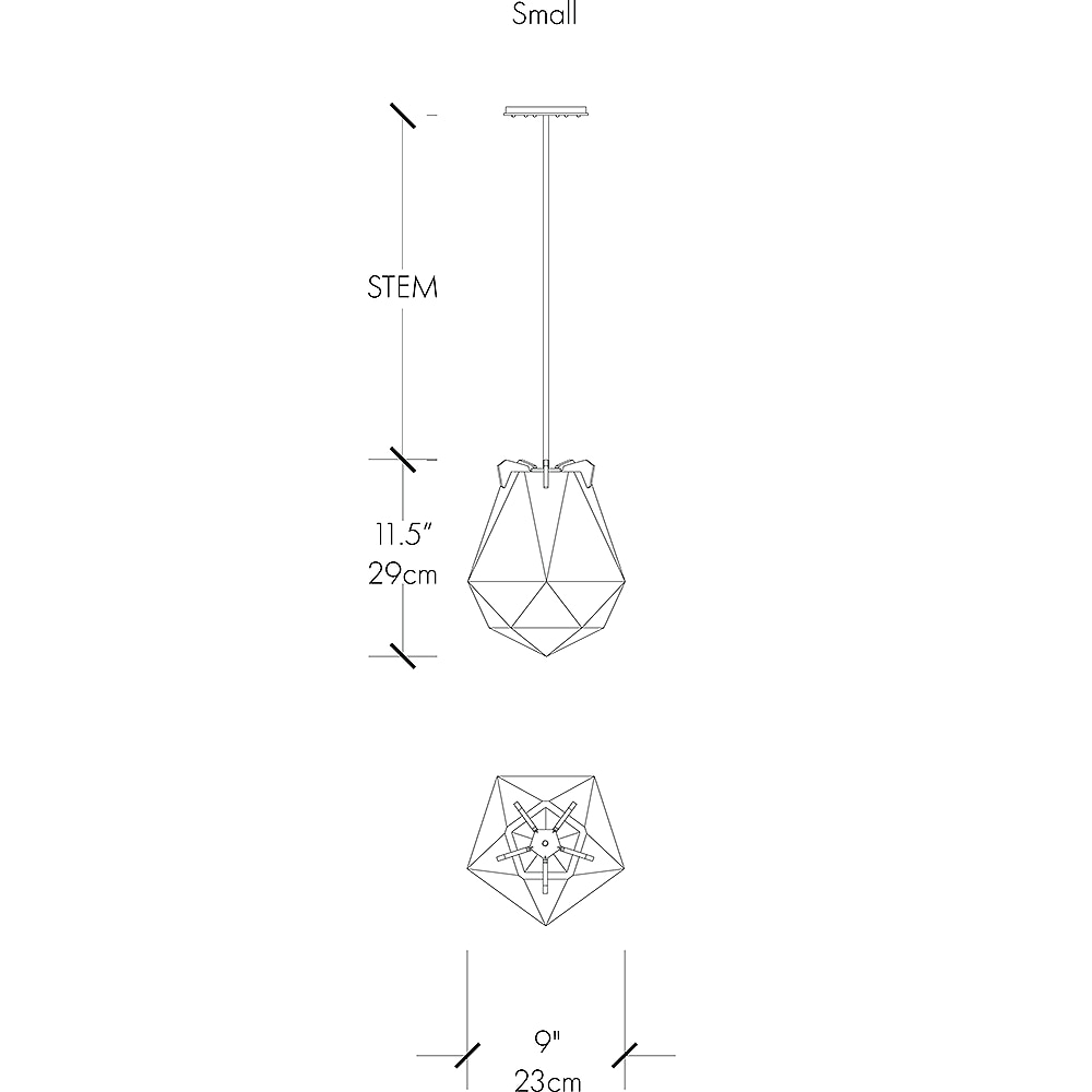 Briolette Pendant Suspension Dimensions