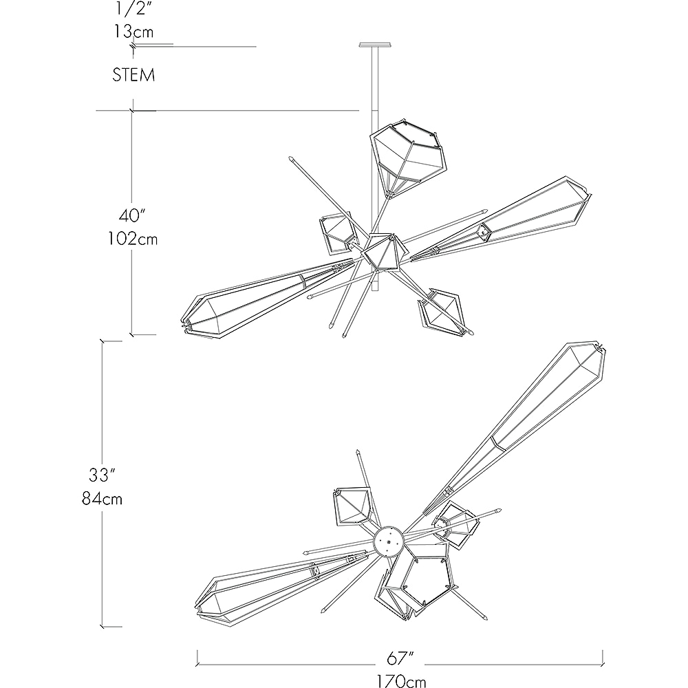 Harlow Large Chandelier Suspension Dimensions