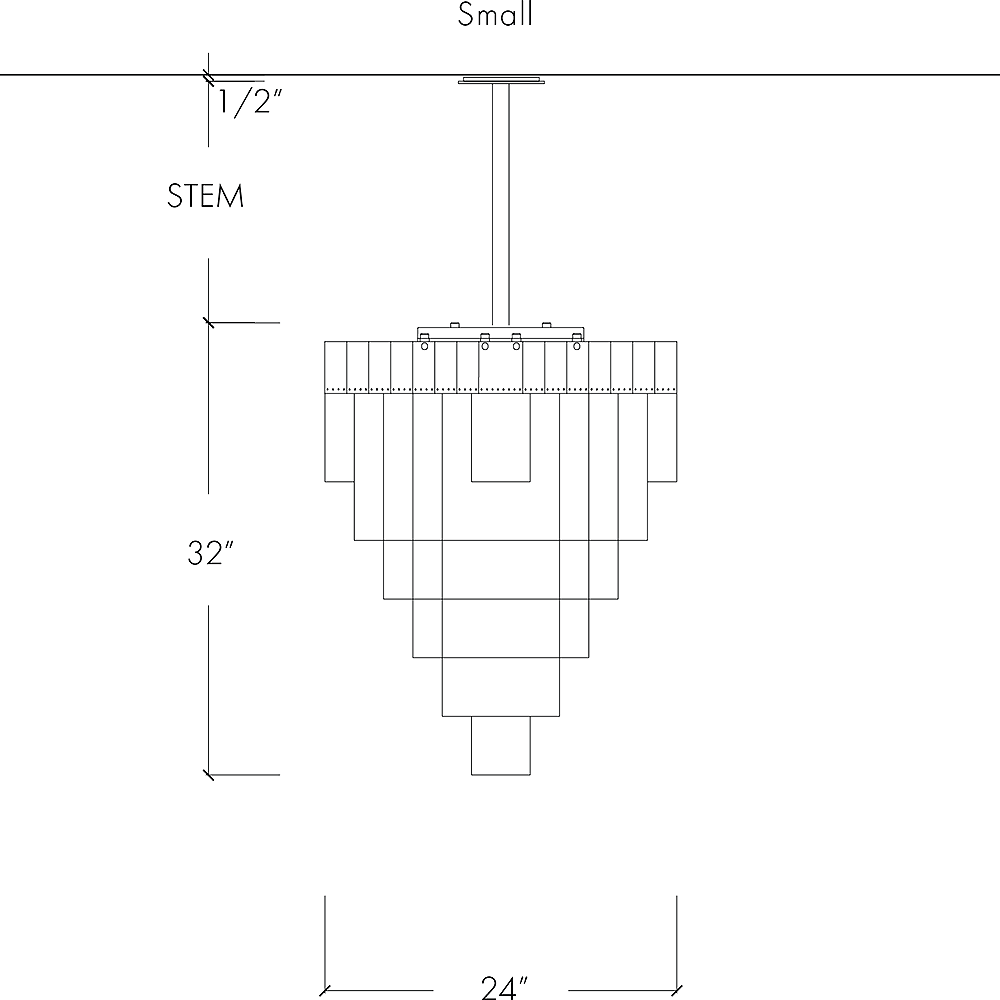 Kelly Chandelier Suspension Dimensions