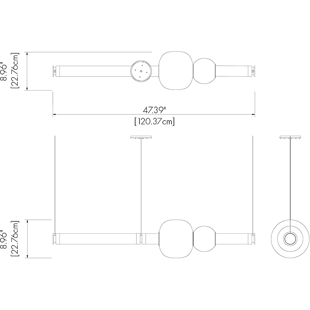 Luna Chandelier 1 Tier Suspension Dimensions