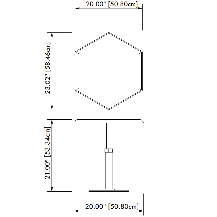 Pedestal Hexagon Table Gabriel Scott Tables USA & Canada