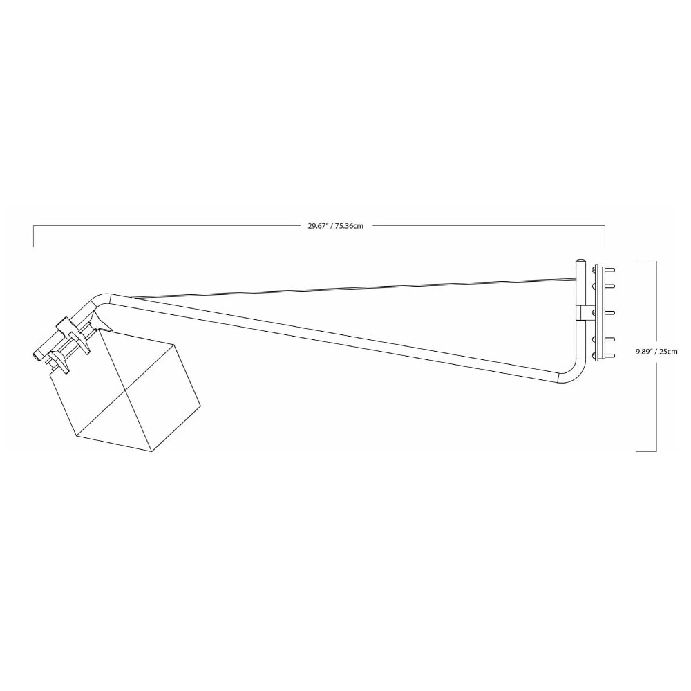 Welles Arm Sconce Wall by Alessandro Munge Dimensions