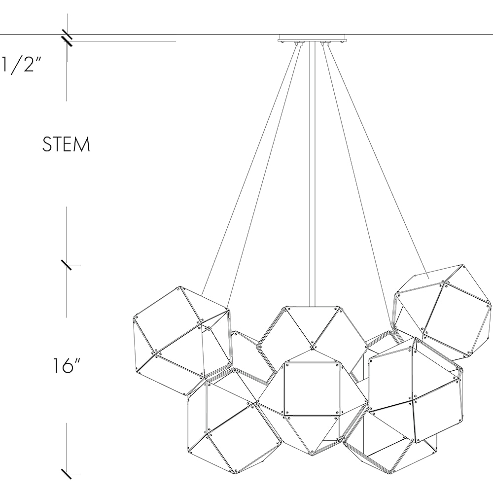 Welles Central Chandelier Suspension Dimensions