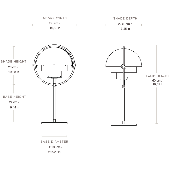 Multi-Lite Table Dimensions
