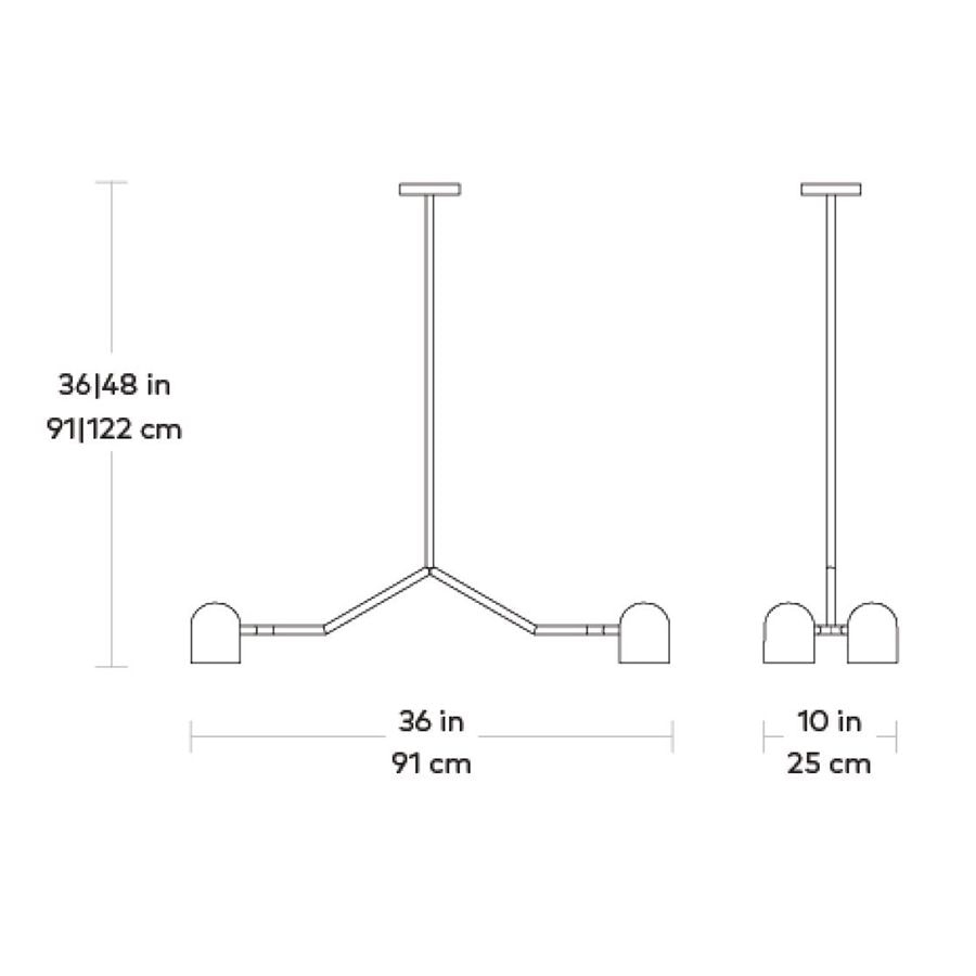 Tandem 4-Head Suspension Dimensions