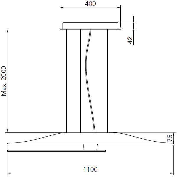 Meridiana Suspension Dimensions