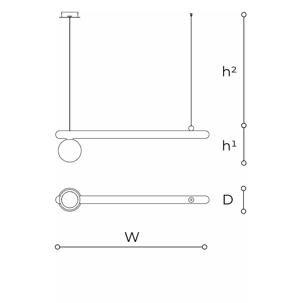Gocce 587/SO Suspension Dimensions