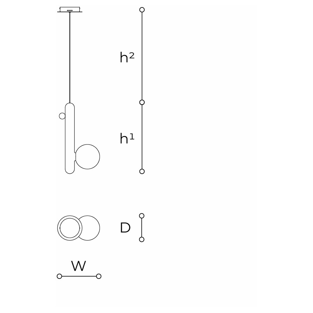 Gocce 587/SV Suspension Dimensions