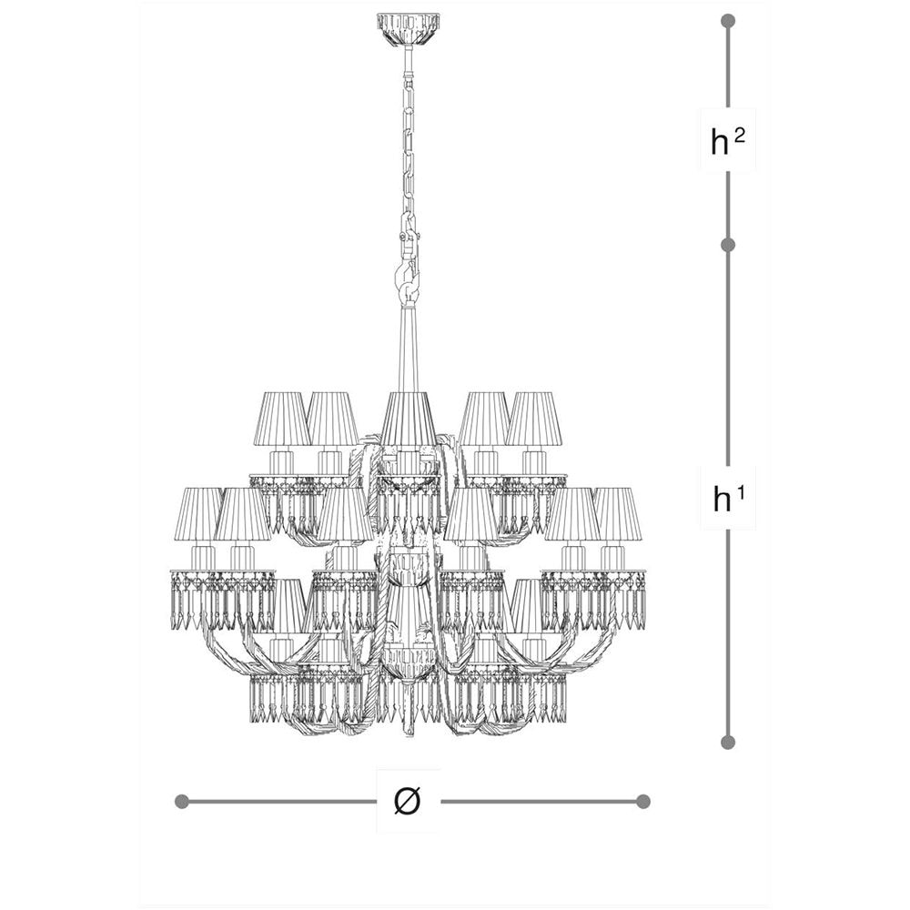Egle Chandelier Suspension Dimensions