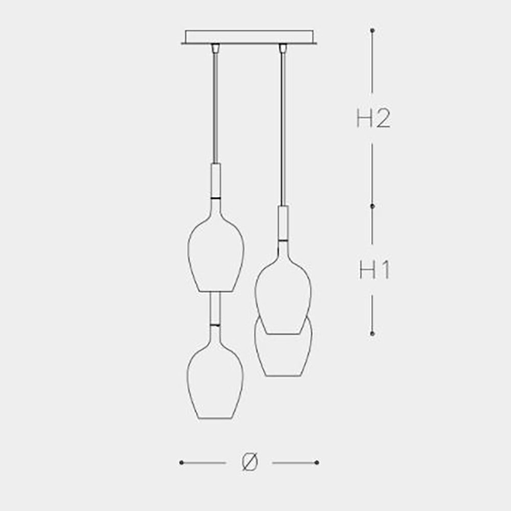 Rose 4 Pendant Suspension Dimensions