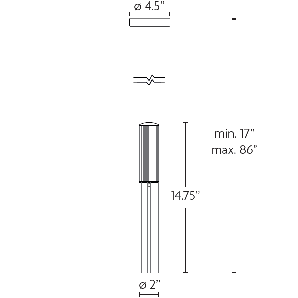 Flume 50 Pendant Suspension Dimensions