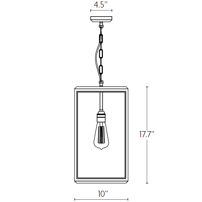 Hazel Lantern Small Pendant Suspension Dimensions