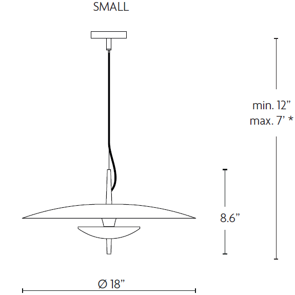 Luna Pendant Suspension Dimensions