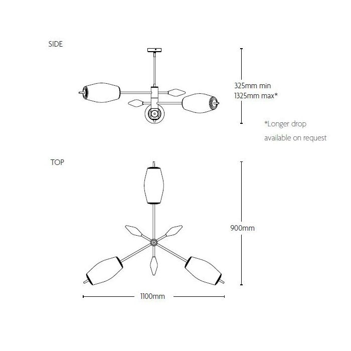 SuperNova 3 Arm Suspension Dimensions