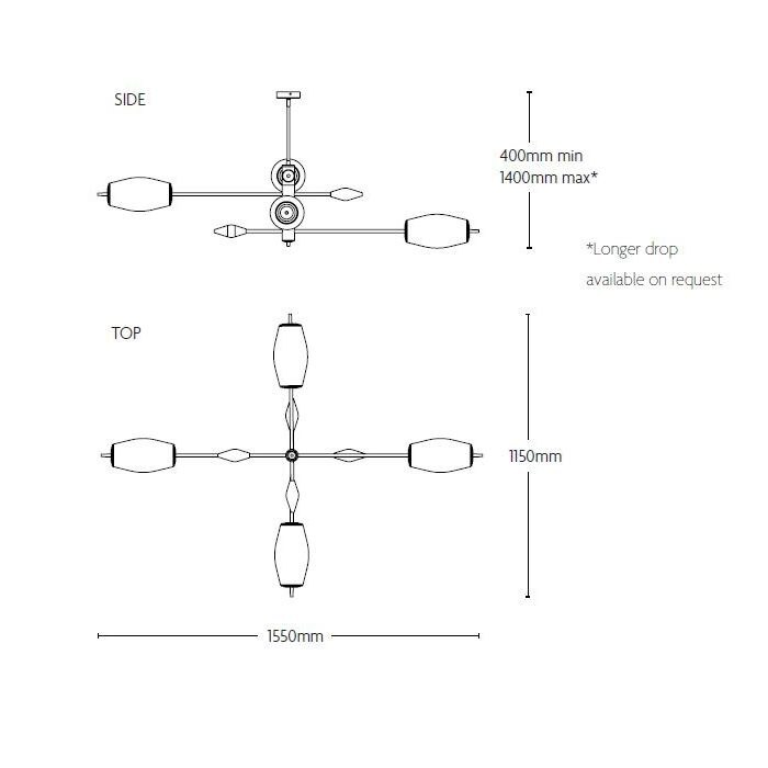 SuperNova 4 Arm Suspension Dimensions