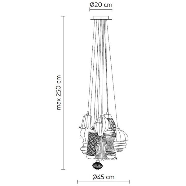 Ceraunavolta 12 Lampshade Suspension Dimensions