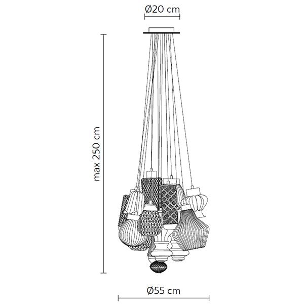 Ceraunavolta 17 Lampshade Suspension Dimensions