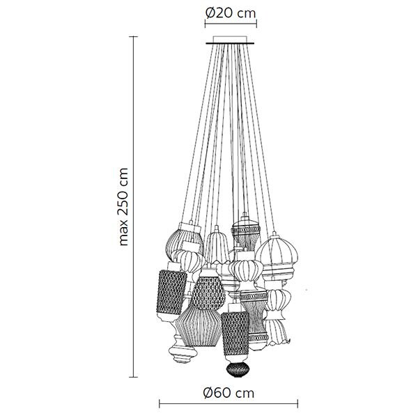 Ceraunavolta 22 Lampshade Suspension Dimensions