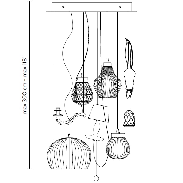 Cluster Round 50cm Suspension Dimensions