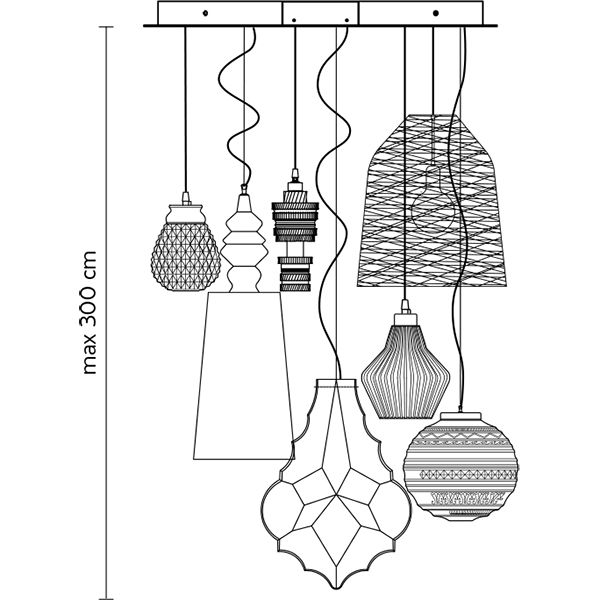 Cluster Round 70cm Suspension Dimensions