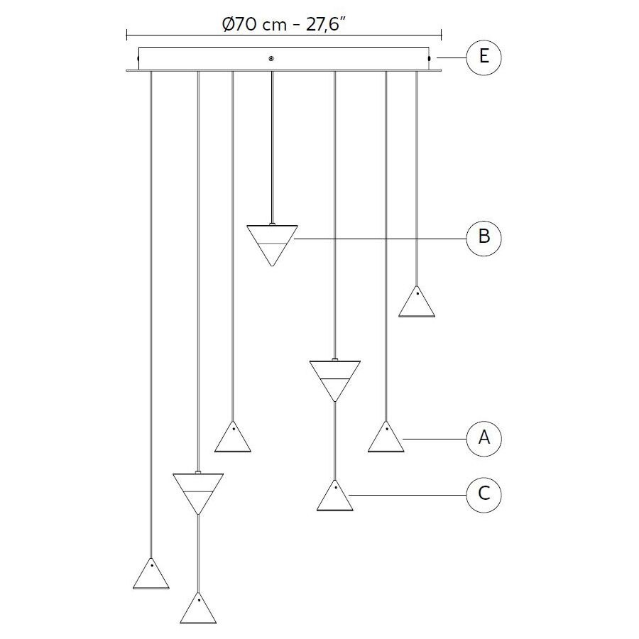 Filomena 7 Cluster Suspension Dimensions