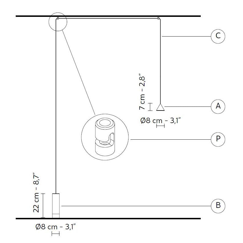 Filomena Floor/Suspension Dimensions