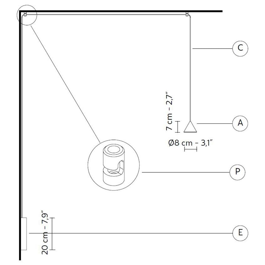 Filomena Wall/Suspension Dimensions