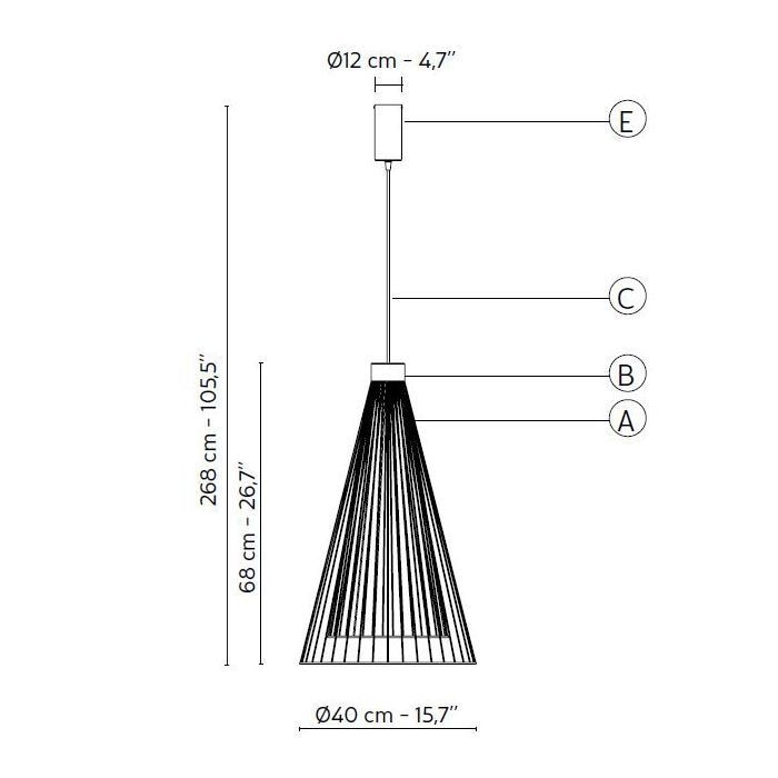 Ikonika Pendant Outdoor Suspension Dimensions