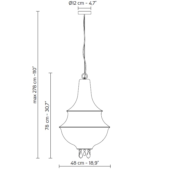 Lady D Outdoor Suspension Dimensions