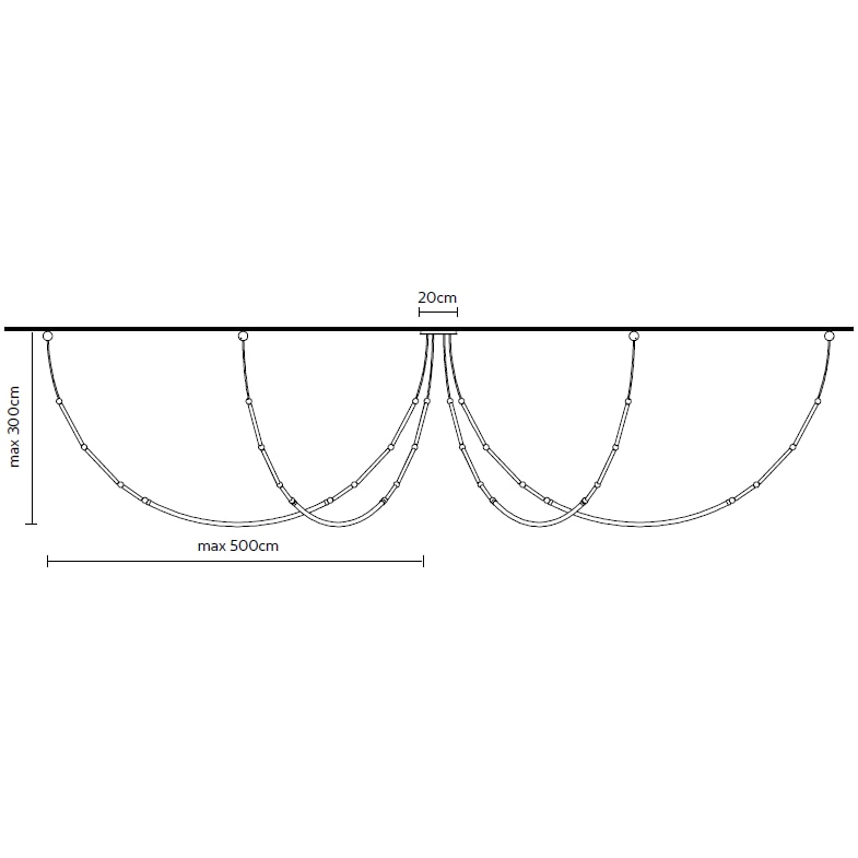 Leda 6 Light Composition Suspension Dimensions