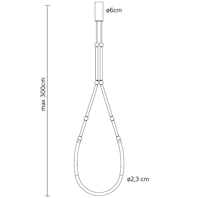 Leda Pendant Outdoor Suspension Dimensions