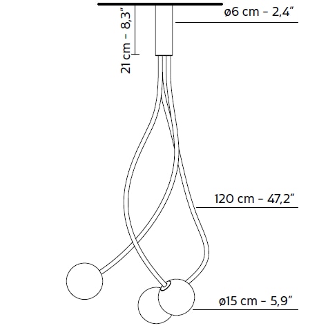 Moony 3 Light Ceiling Dimensions