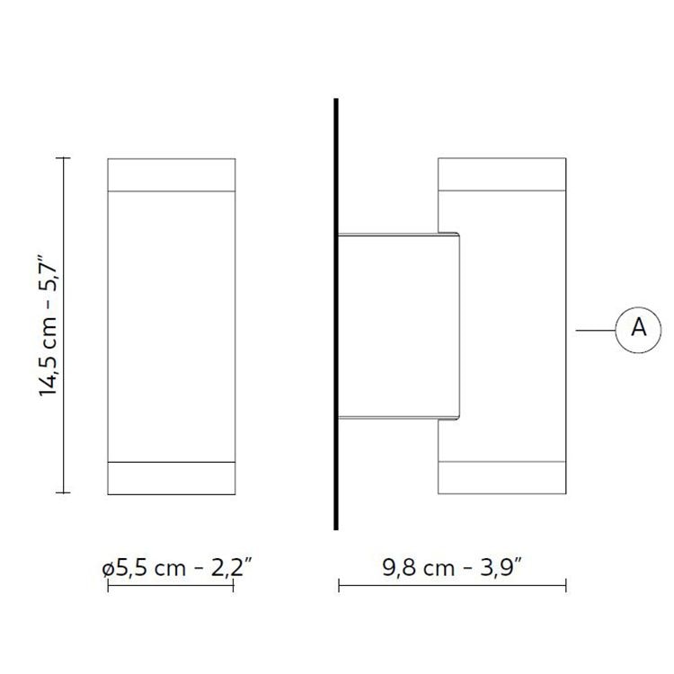 Movida Indoor/Outdoor Wall Dimensions