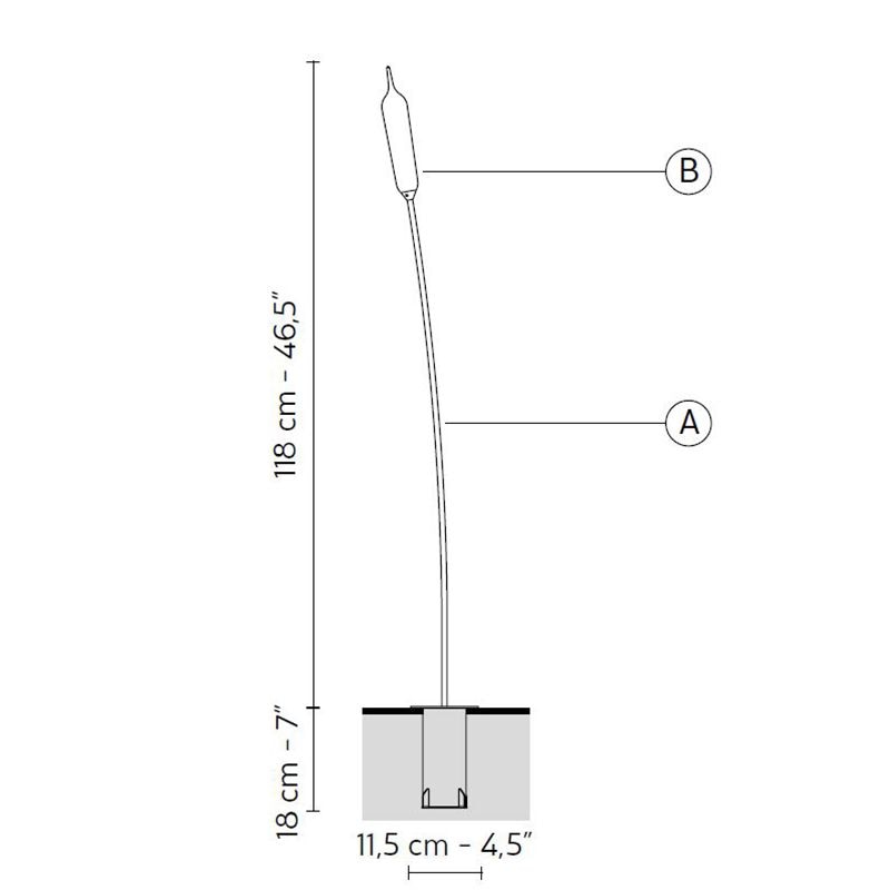 Nilo Outdoor Bollard Dimensions