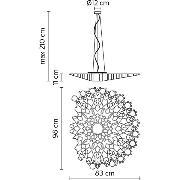 Notredame Large Suspension Dimensions