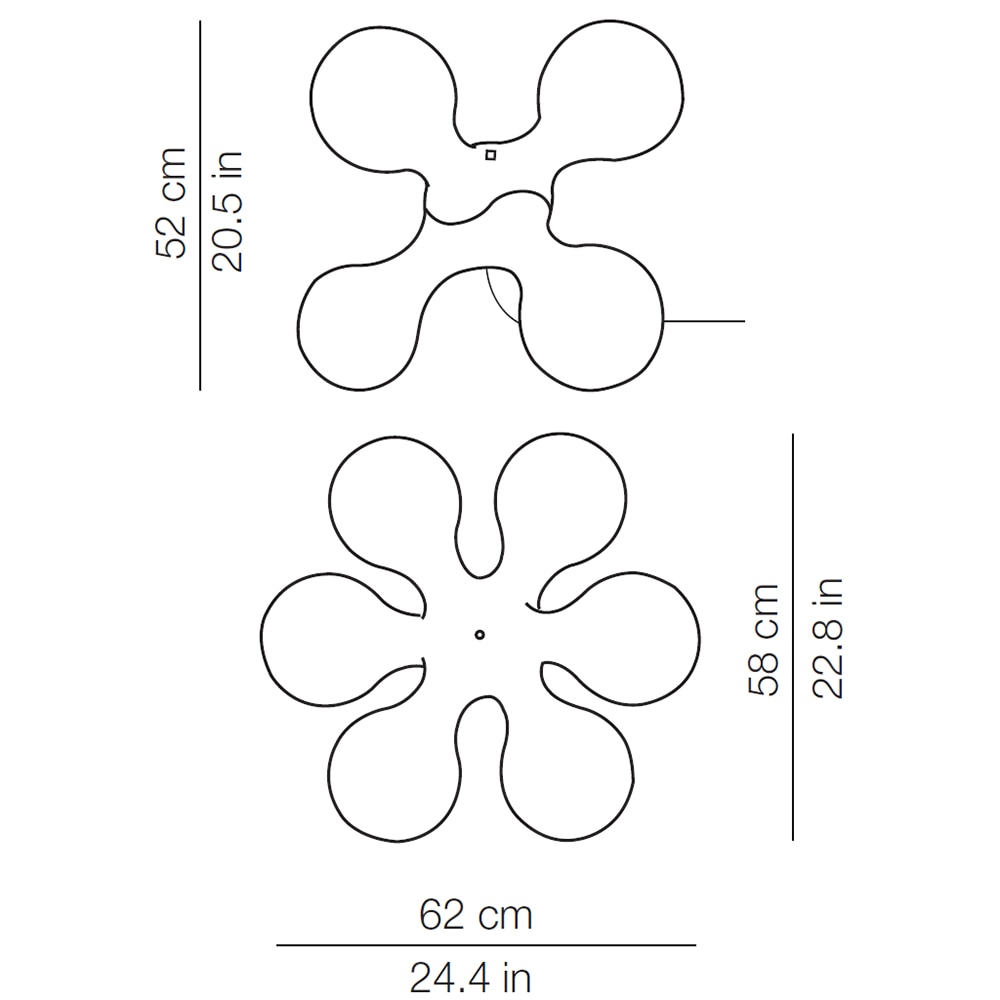 Atomium Table/Floor Dimensions