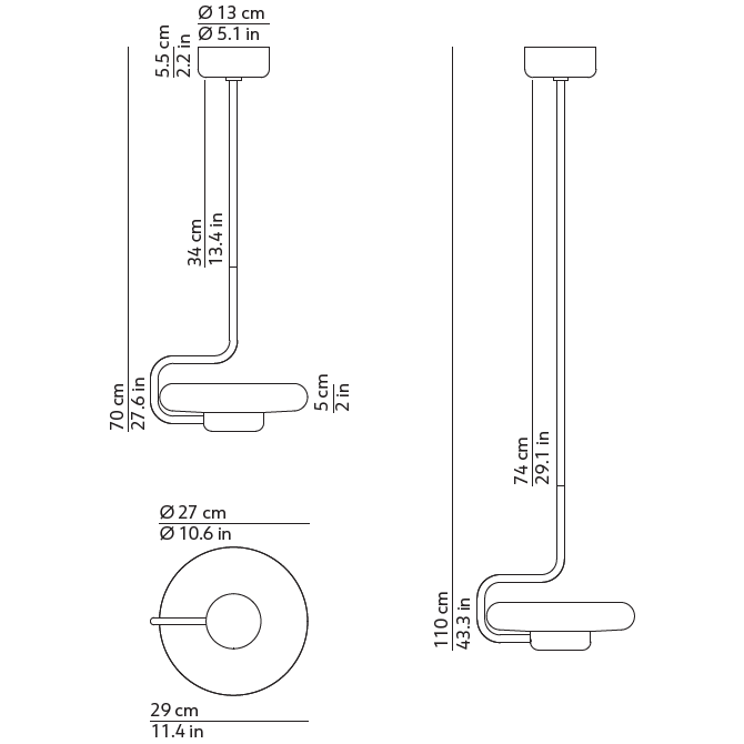 Tratto Suspension Dimensions