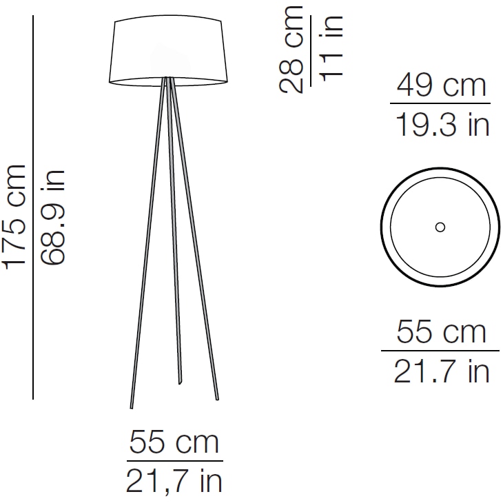 Tripod Floor Dimensions