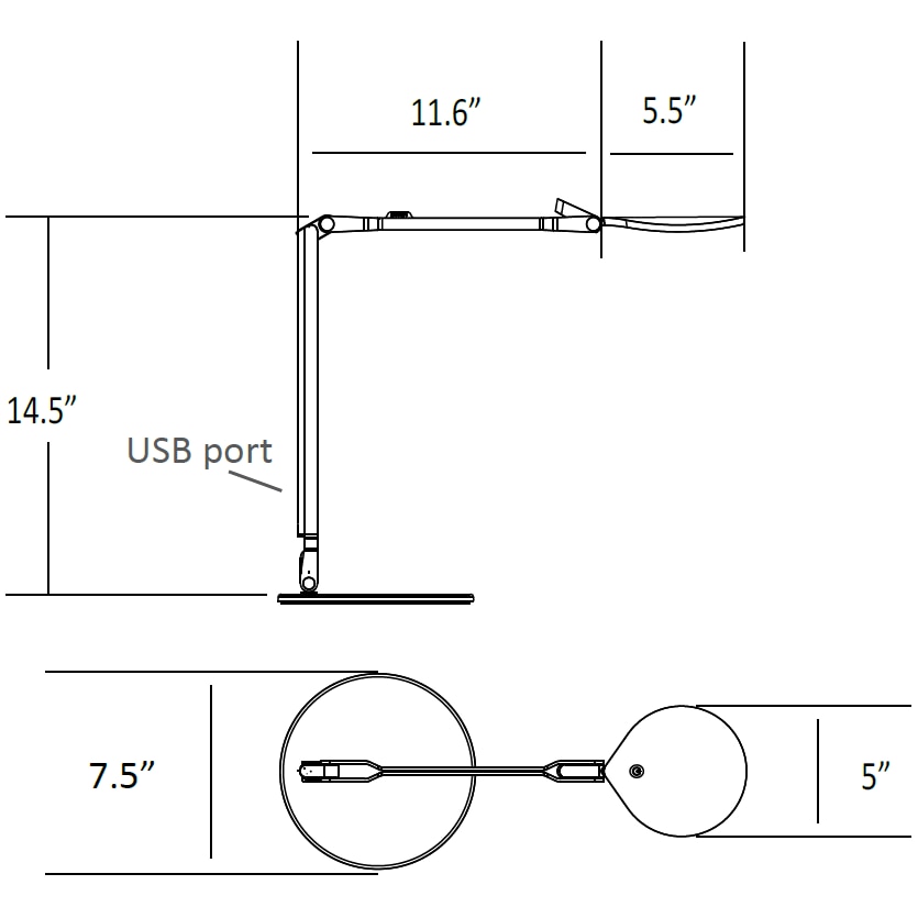 Splitty Reach Pro Table/Wall Dimensions