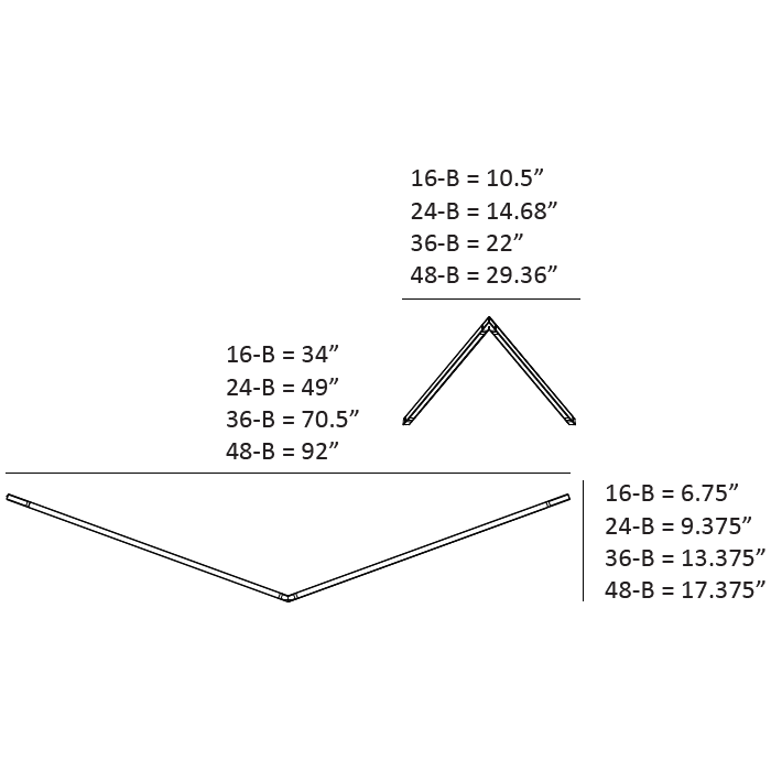 Z-Bar Suspension Bird Shape Dimensions