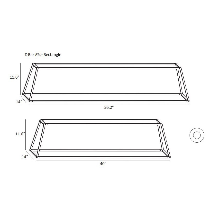 Z-Bar Suspension Rise Rectangle Dimensions