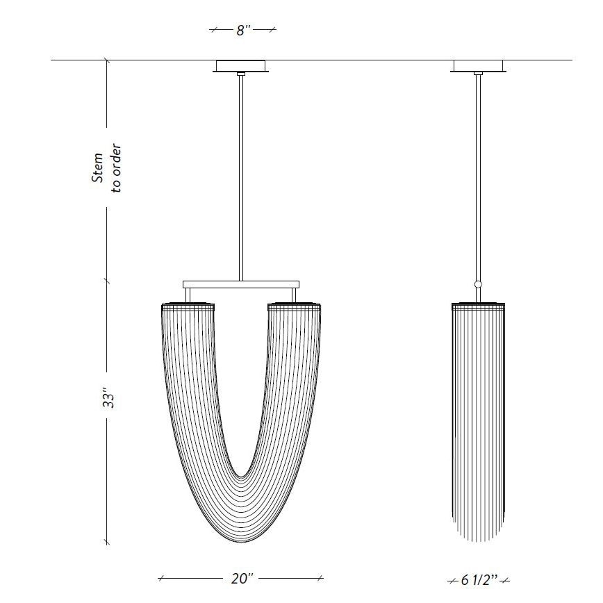 Otéro Small Suspension Dimensions