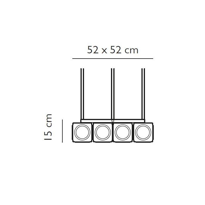 Chant 4 x 4 Chandelier Suspension Dimensions
