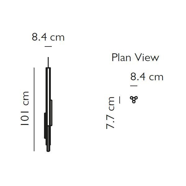 Hail 3-Light Tall Suspension Dimensions