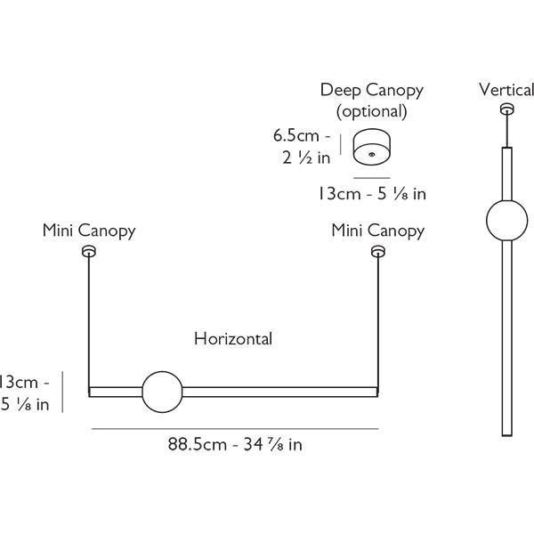 Orion Globe Suspension Dimensions