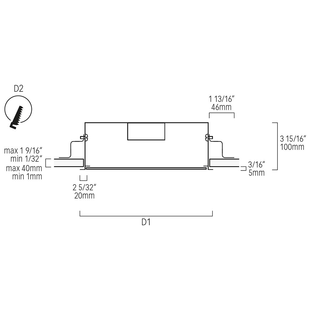 Basic Frame Recessed Ceiling M4 Architectural Recessed USA & Canada