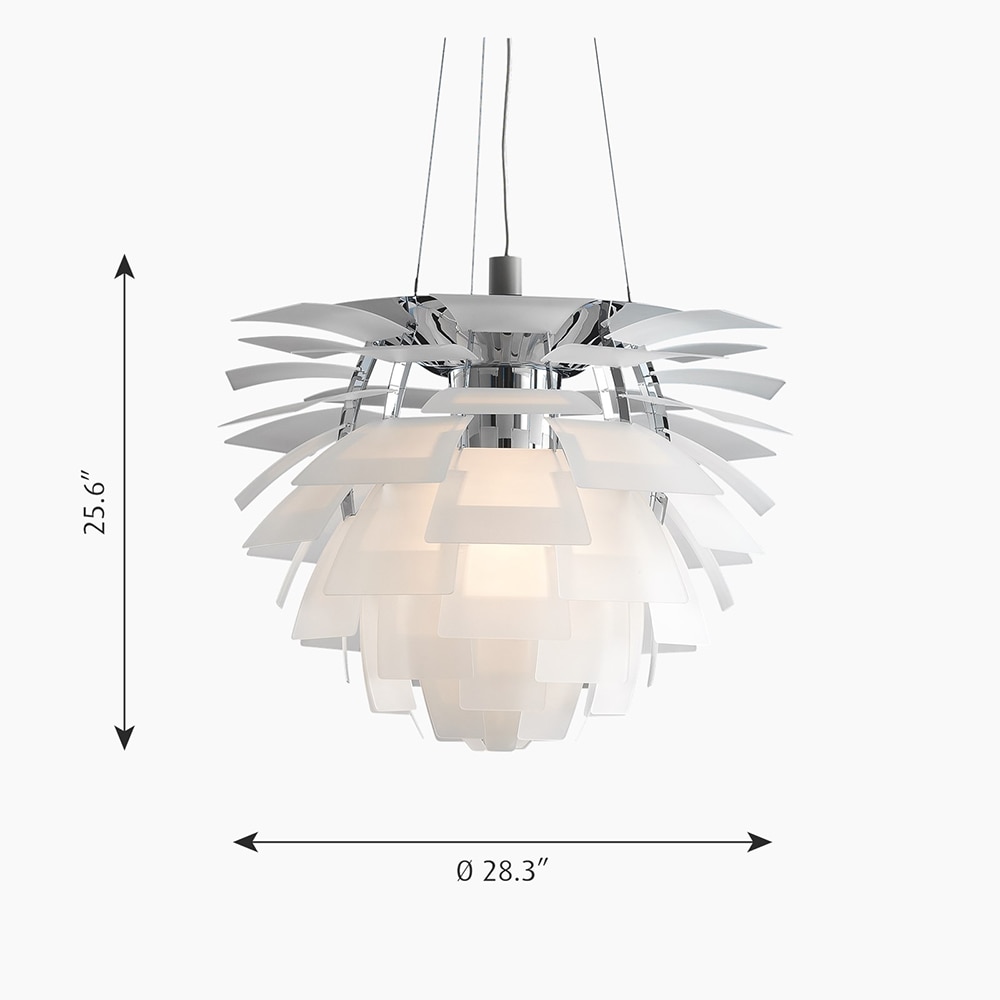 PH Artichoke Glass Suspension Dimensions