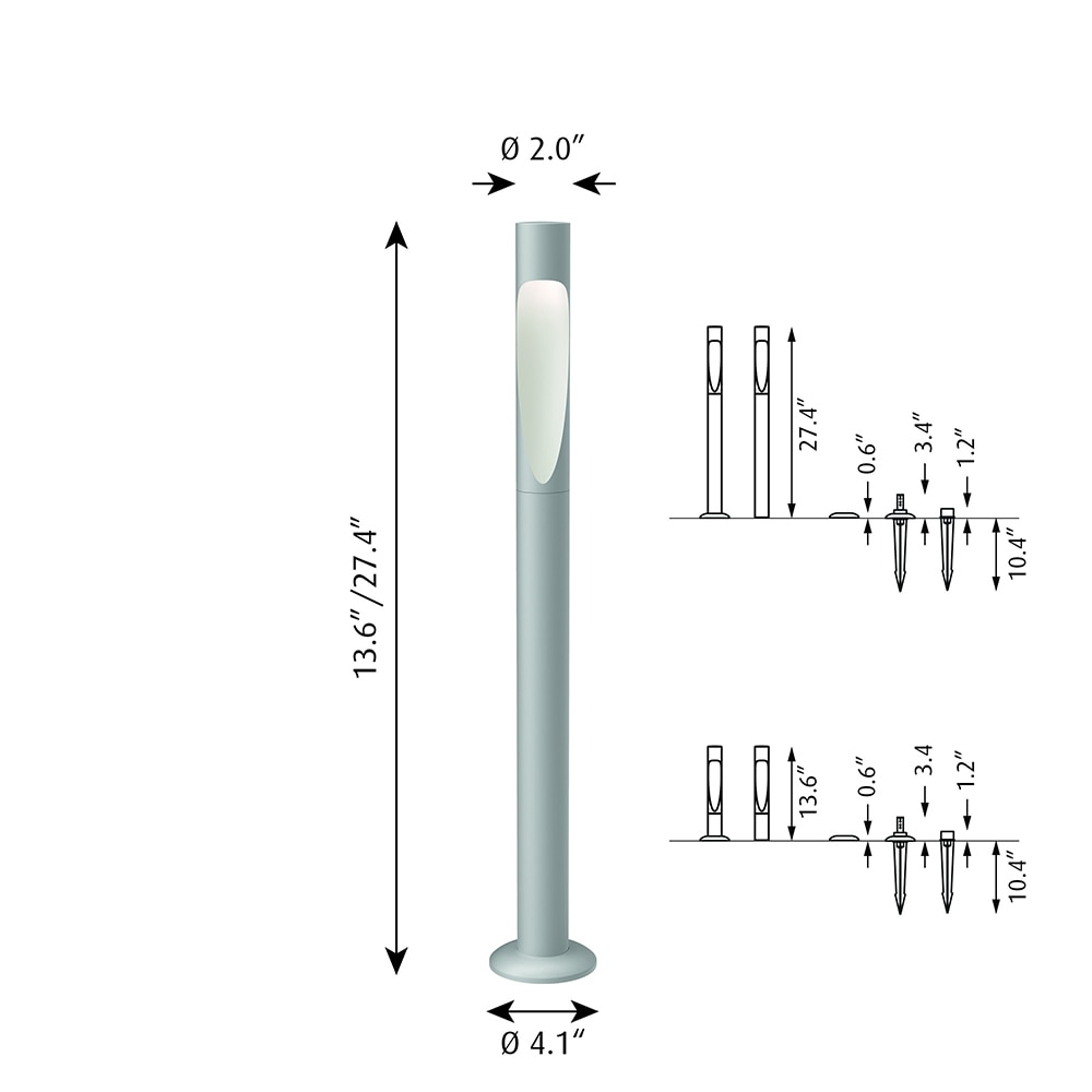 Flindt Garden Outdoor Bollard Dimensions